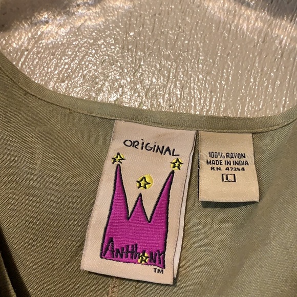 Original Antthony size L black patterned design dress beaded hemline - Picture 7 of 8